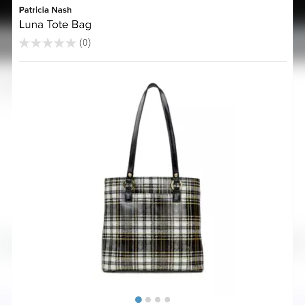 NWT Patricia Nash Luna Tote bag, black/white plaid